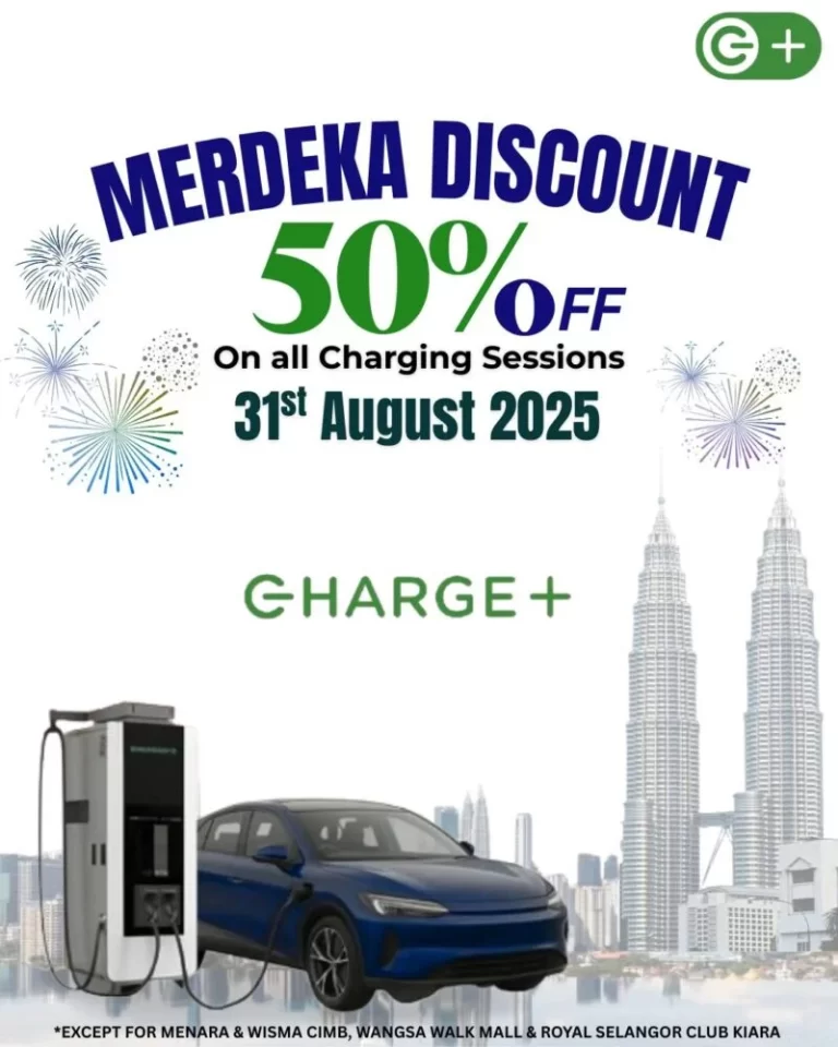 Celebrate Merdeka with Charge+ ,50% OFF Charging Sessions Today!