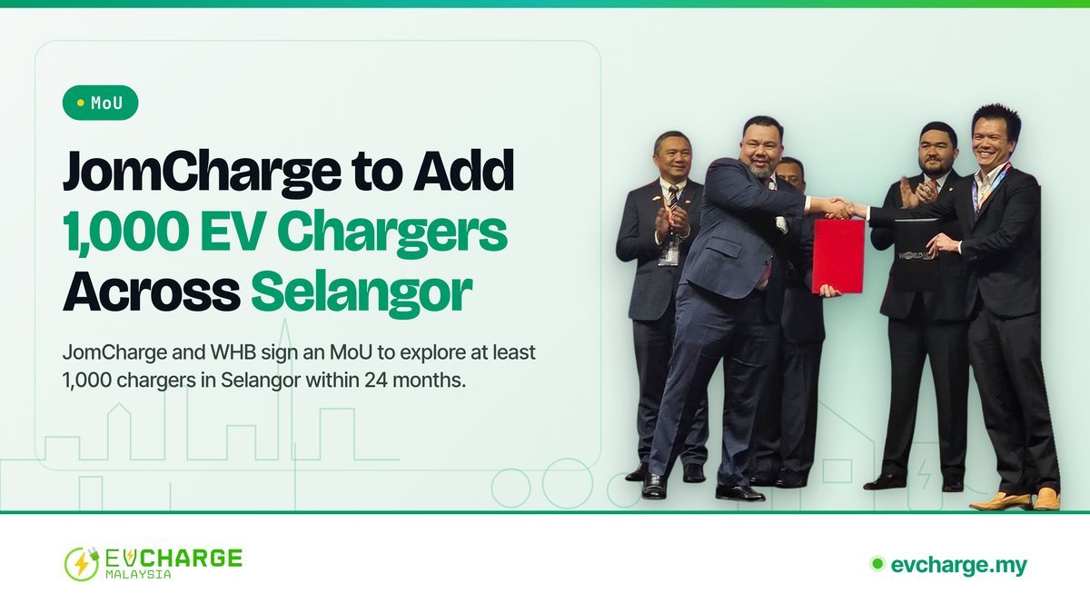 WHB and JomCharge Plan 1,000 EV Chargers Across Selangor